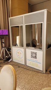Isolated soundproof translation booth